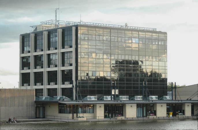 Tower block with reflections in glass